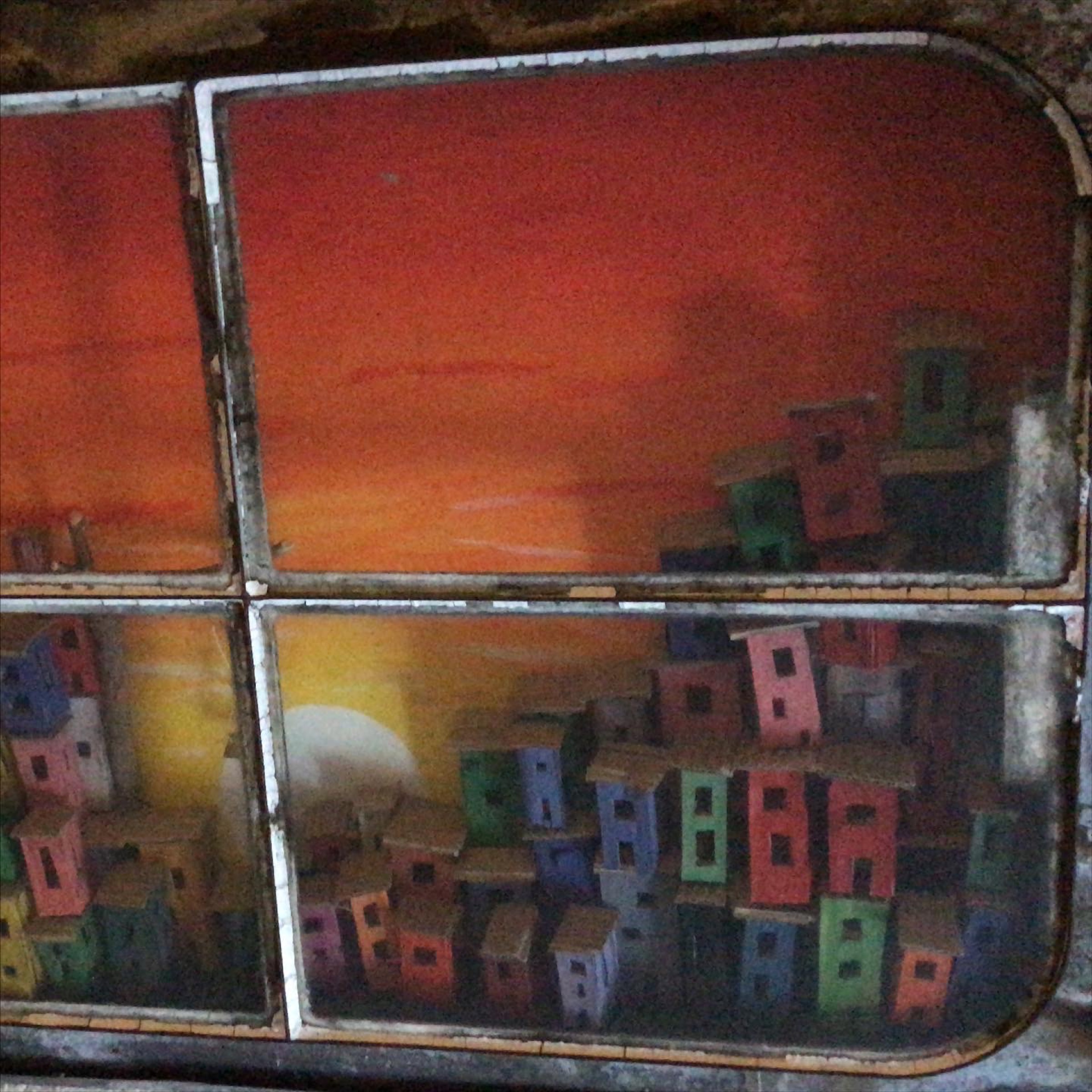 More miniature houses placed against a temporary background