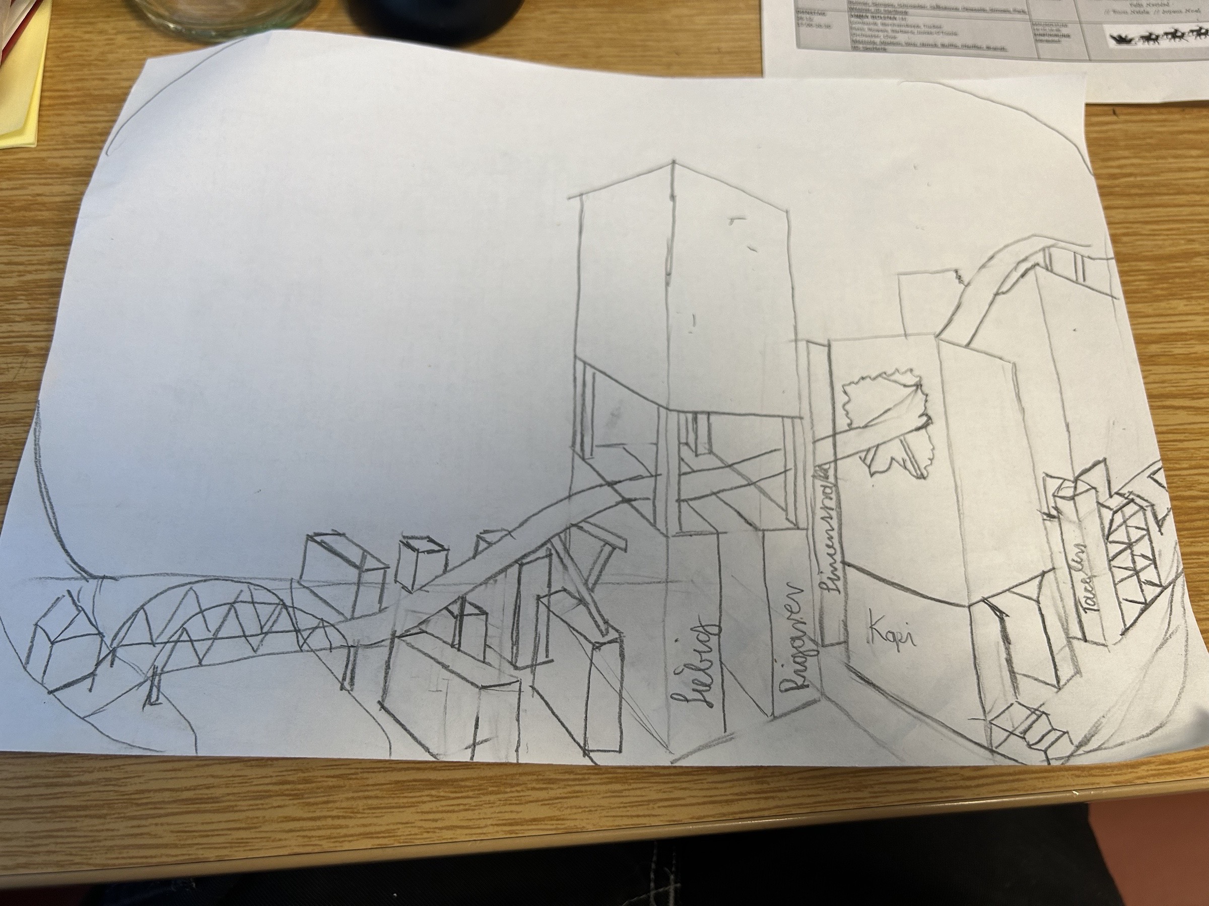 First working sketch for Grey Berlin and the A100 window