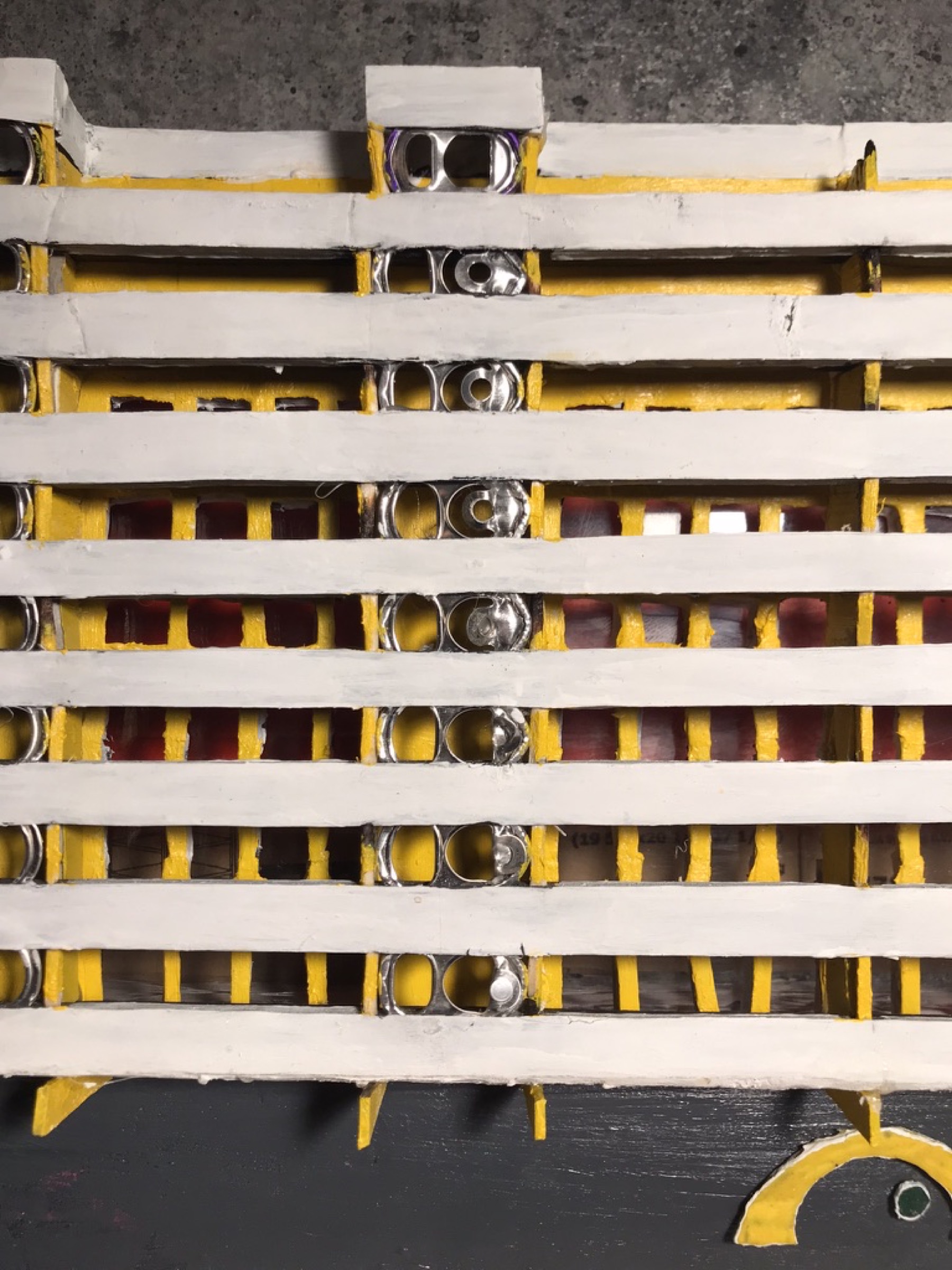 Close up of beverage can tab windows