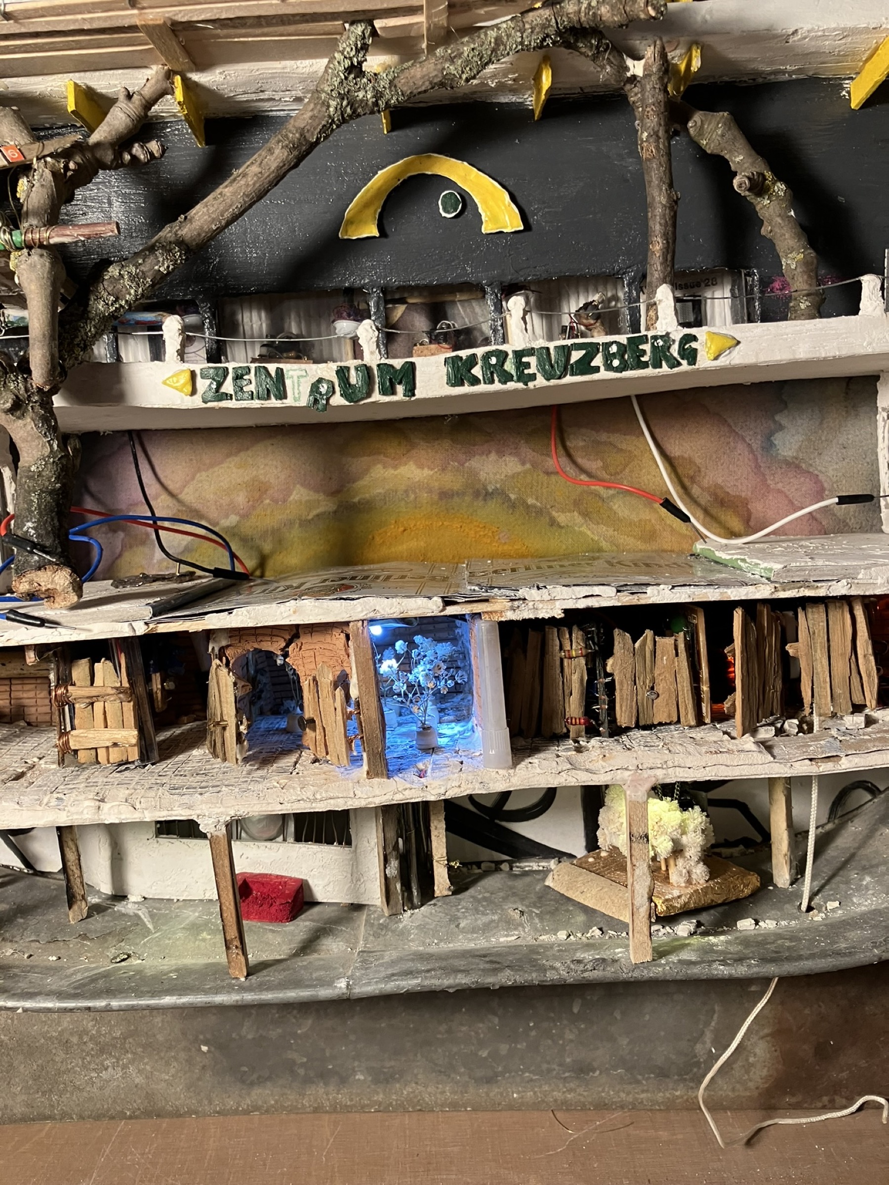 Electronics being installed to illuminate the universal language plant grow room