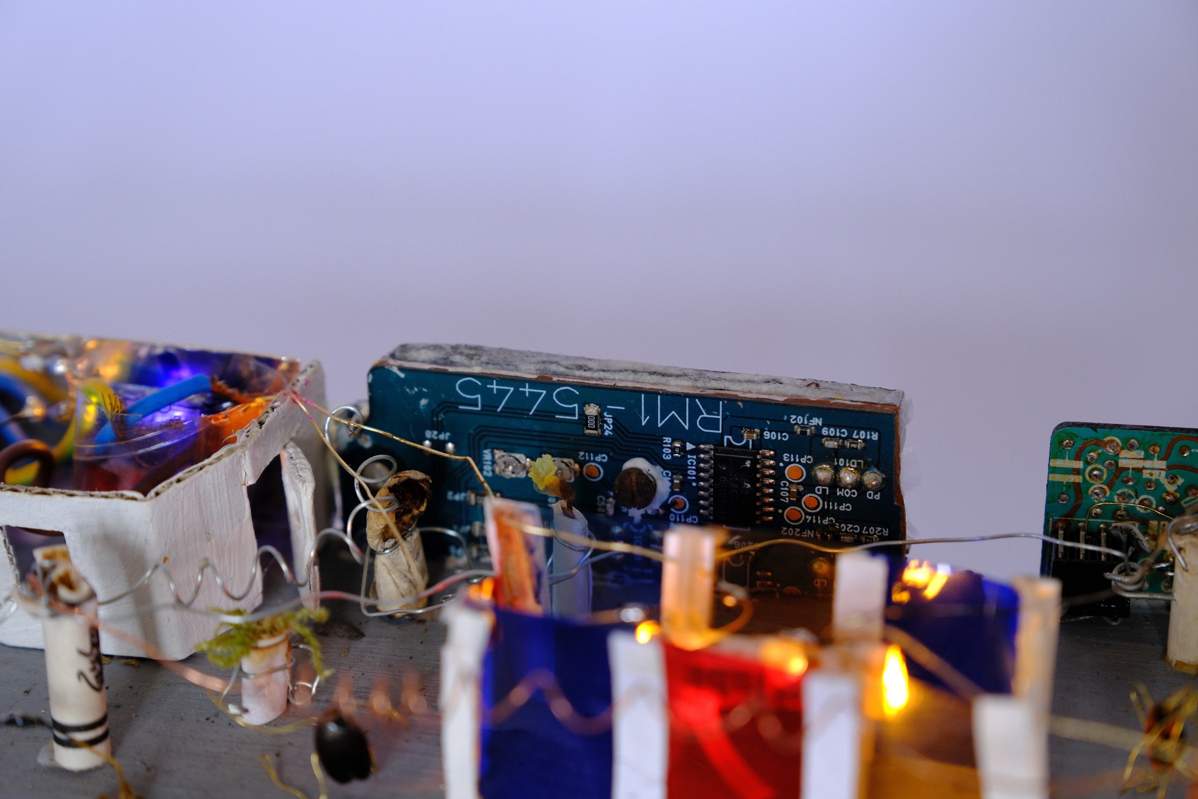 Cigarette and transformed cigarette figures in conversation
