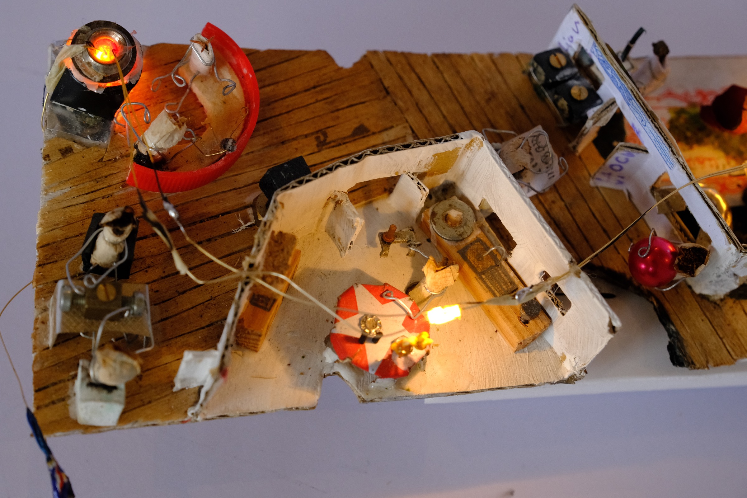 View from above of the miniature kitchen
