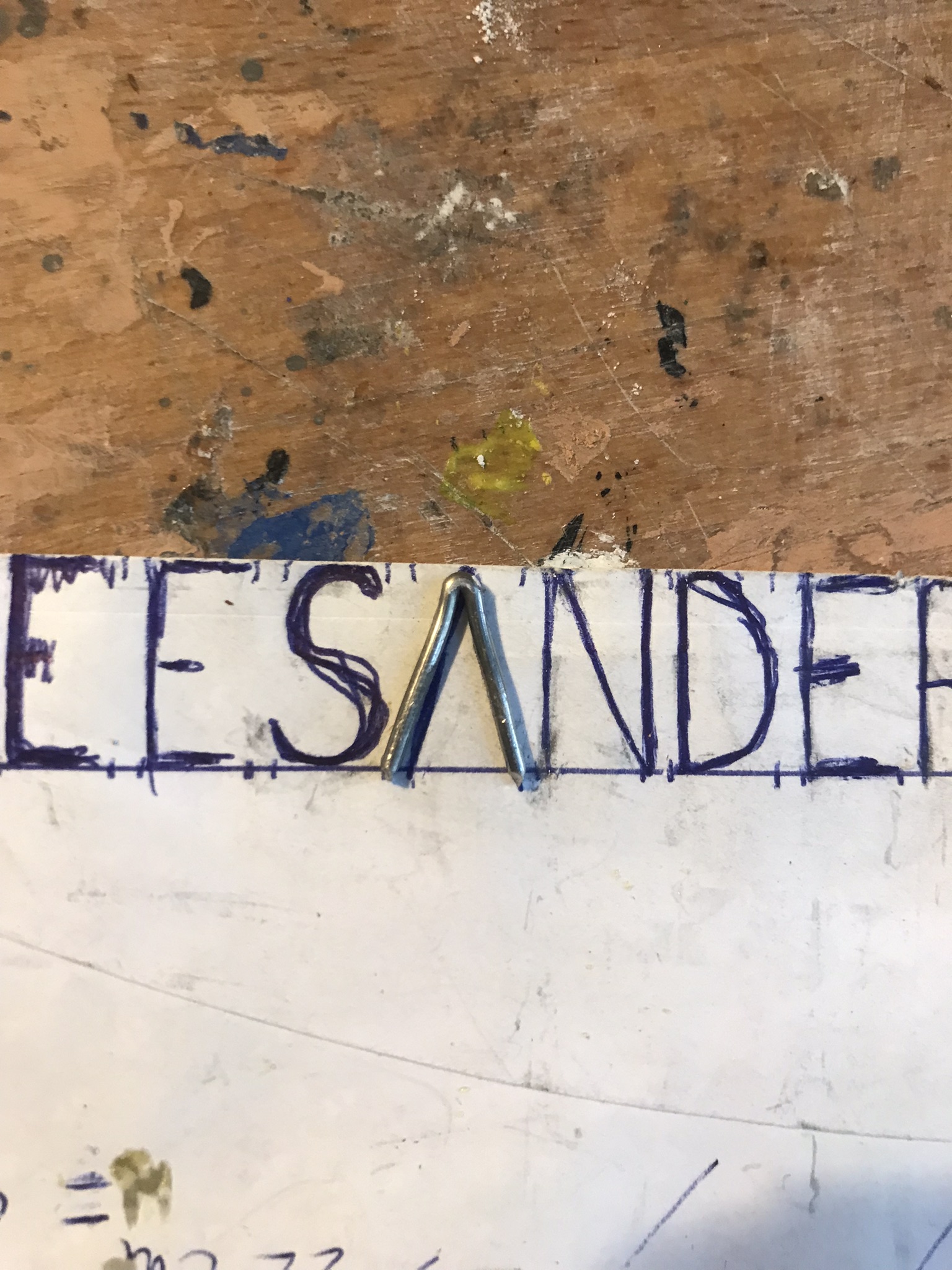 Beginning to solder and bend the ALLESANDERSSTADT roof sign