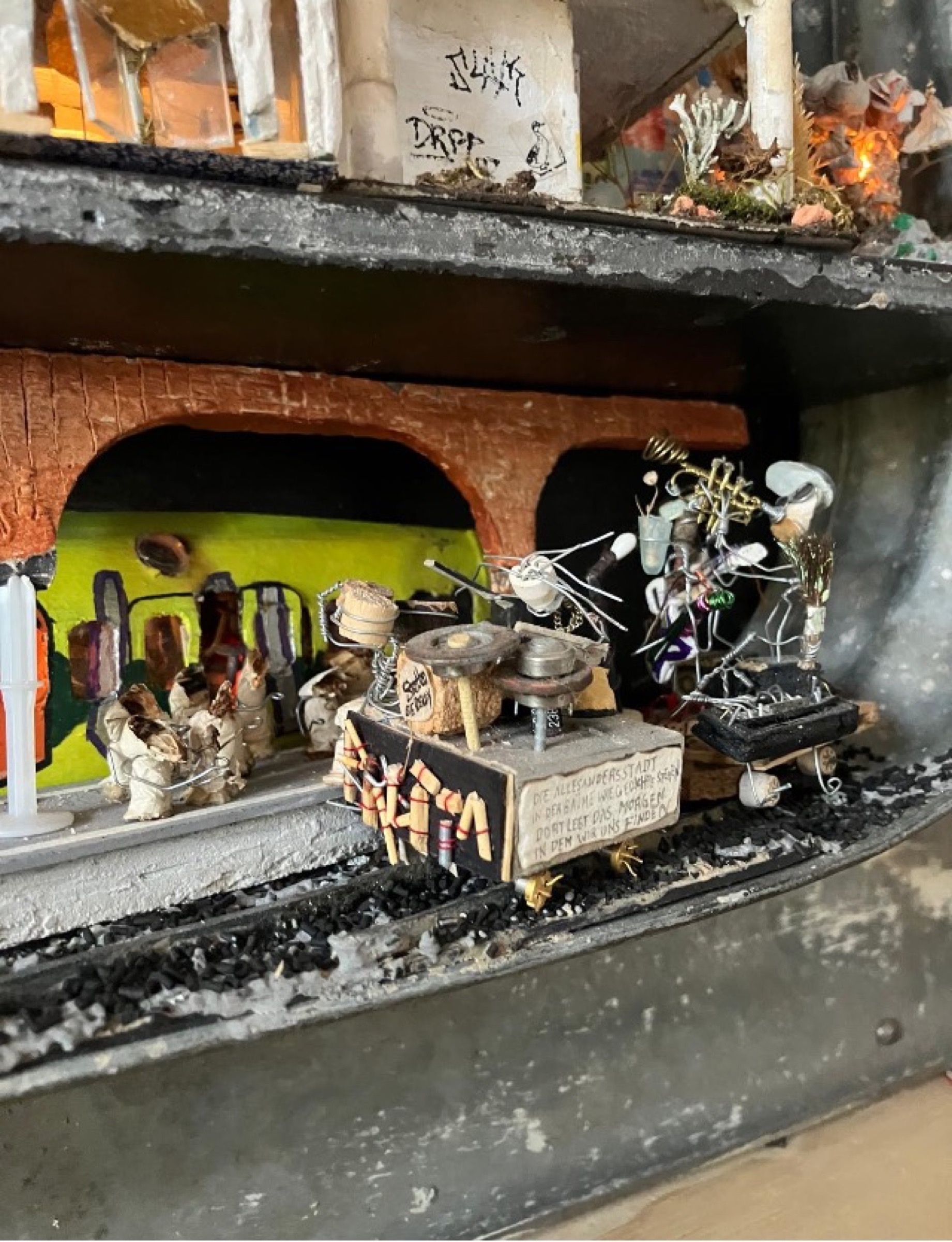 Miniature band performing beside the U69 tracks